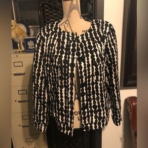 EUC Women’s FOCUS 2000 Black & White Polka Dot Jacket